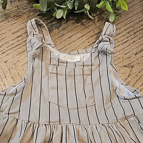 4T pinstripe sleeveless dress army green - Picture 2 of 11